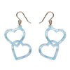 Heart Rings Drop Earrings – Blue