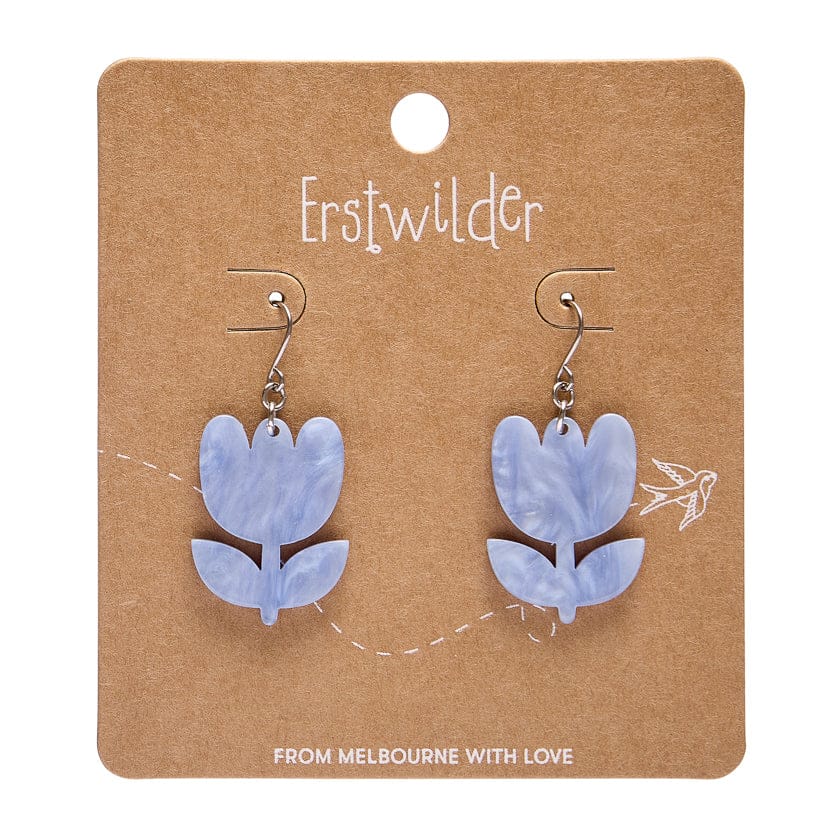 Tulip Drop Earrings - Lavender  -  Erstwilder Essentials  -  Quirky Resin and Enamel Accessories