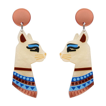 Bastet the Protector Drop Earrings  -  Erstwilder  -  Quirky Resin and Enamel Accessories