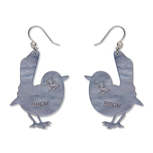 Superb Fairy Wren Drop Earrings  -  Erstwilder  -  Quirky Resin and Enamel Accessories