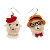 The Enamoured Alpacas Drop Earrings  -  Erstwilder  -  Quirky Resin and Enamel Accessories
