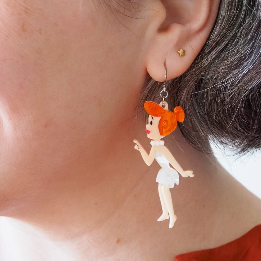 Wilma Flintstone Drop Earrings  -  Erstwilder  -  Quirky Resin and Enamel Accessories