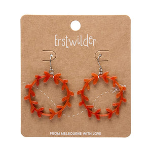 Wreath Drop Earrings – Orange  -  Erstwilder Essentials  -  Quirky Resin and Enamel Accessories
