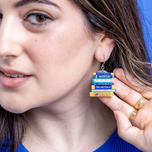 Words of the Wise Drop Earrings  -  Erstwilder  -  Quirky Resin and Enamel Accessories