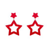 Double Star Stud Earrings – Red