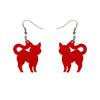 Pussy Cat Bubble Resin Drop Earrings - Red  -  Erstwilder Essentials  -  Quirky Resin and Enamel Accessories