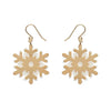 White Snowflake Drop Earrings - Gold  -  Erstwilder Essentials  -  Quirky Resin and Enamel Accessories