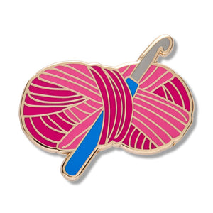 Hooked on Crochet Enamel Pin  -  Erstwilder  -  Quirky Resin and Enamel Accessories