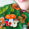 Native Mushroom Medley Brooch