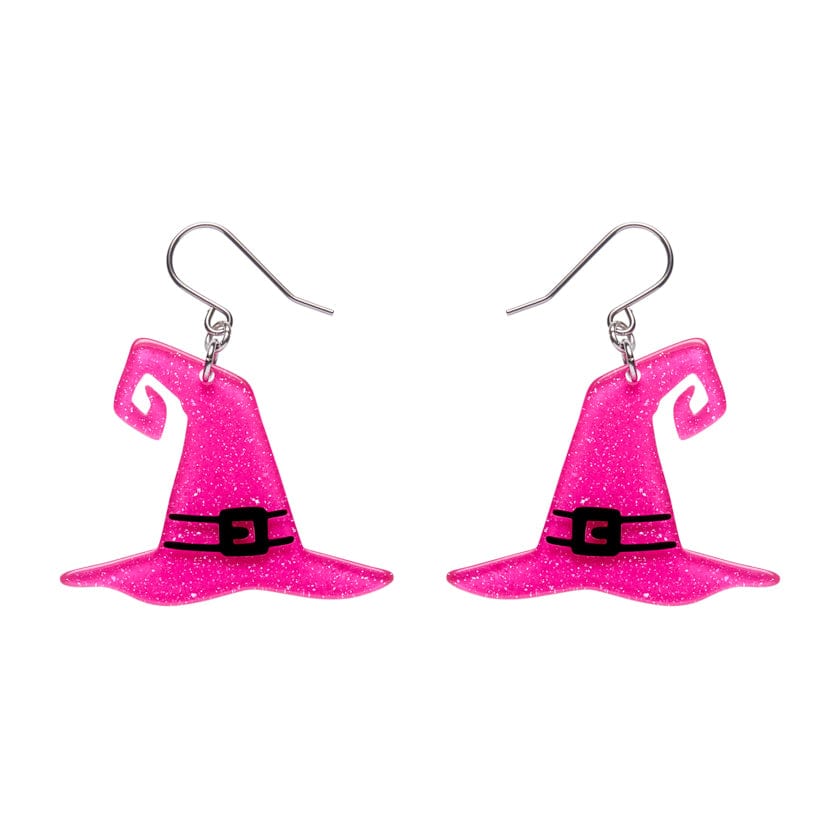 Witch's Hat Drop Earrings - Pink  -  Erstwilder Essentials  -  Quirky Resin and Enamel Accessories
