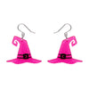 Witch's Hat Drop Earrings - Pink