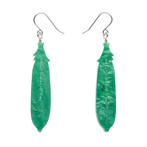 Peas Please Drop Earrings  -  Erstwilder  -  Quirky Resin and Enamel Accessories