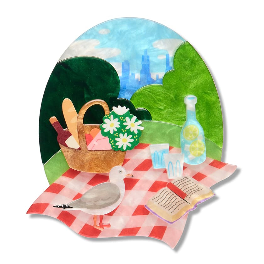 A Royal Garden Picnic Brooch  -  Erstwilder  -  Quirky Resin and Enamel Accessories