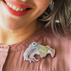Hedley's Cuttlefish Brooch  -  Erstwilder  -  Quirky Resin and Enamel Accessories