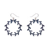 Wreath Drop Earrings – Navy  -  Erstwilder Essentials  -  Quirky Resin and Enamel Accessories