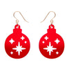 Round Bauble Drop Earrings - Red  -  Erstwilder Essentials  -  Quirky Resin and Enamel Accessories