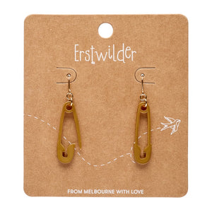 Safety Pin Drop Earrings - Gold  -  Erstwilder Essentials  -  Quirky Resin and Enamel Accessories