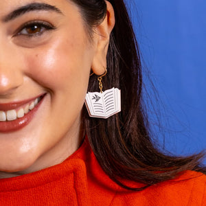Story Book Drop Earrings - Orange  -  Erstwilder Essentials  -  Quirky Resin and Enamel Accessories