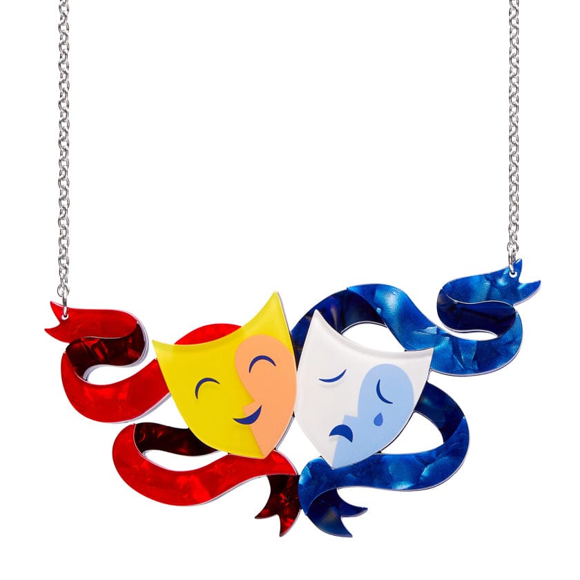 Comedy & Tragedy Necklace  -  Erstwilder  -  Quirky Resin and Enamel Accessories