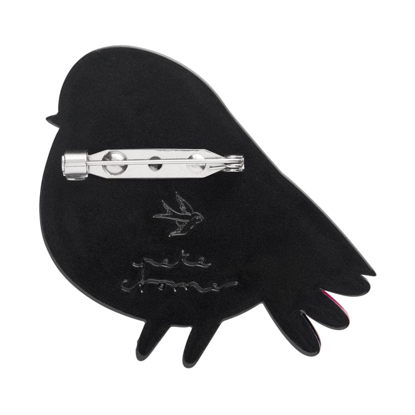 The Chirpy Black-Capped Chickadee Brooch  -  Erstwilder  -  Quirky Resin and Enamel Accessories