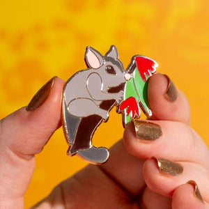 Penny the Possum Enamel Pin  -  Erstwilder  -  Quirky Resin and Enamel Accessories