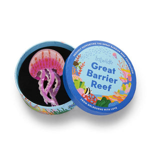 Mauve Stinger Jellyfish Brooch  -  Erstwilder  -  Quirky Resin and Enamel Accessories