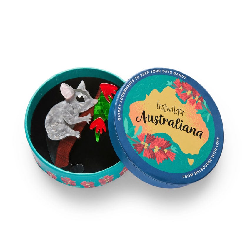 Penny the Possum Brooch  -  Erstwilder  -  Quirky Resin and Enamel Accessories