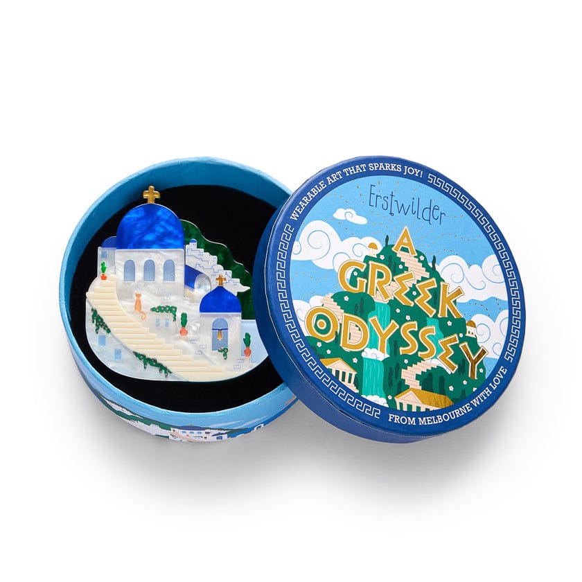 Santorini Sunsets Brooch  -  Erstwilder  -  Quirky Resin and Enamel Accessories