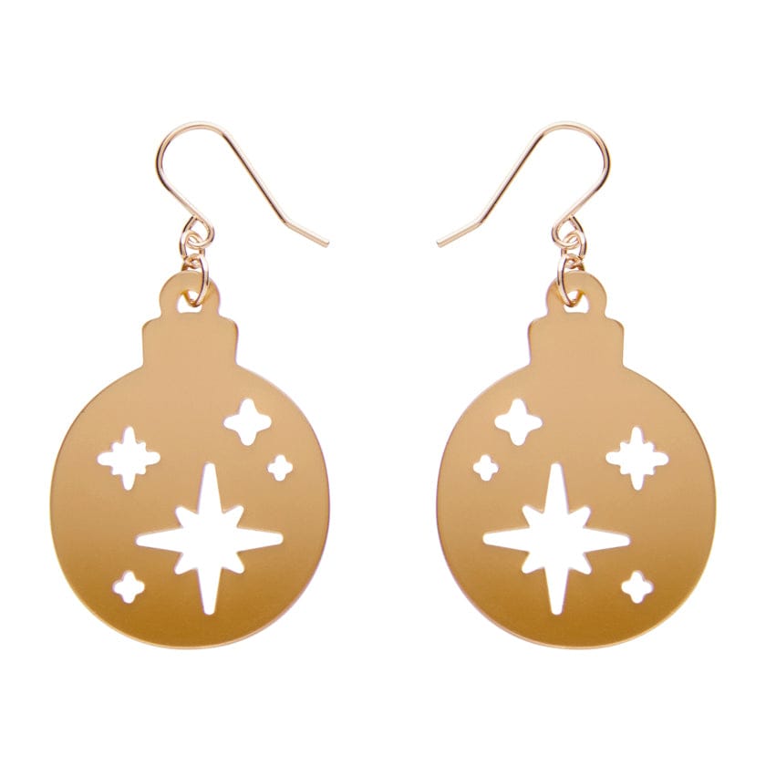 Round Bauble Drop Earrings - Gold  -  Erstwilder Essentials  -  Quirky Resin and Enamel Accessories