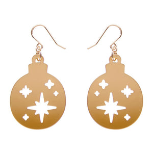 Round Bauble Drop Earrings - Gold  -  Erstwilder Essentials  -  Quirky Resin and Enamel Accessories