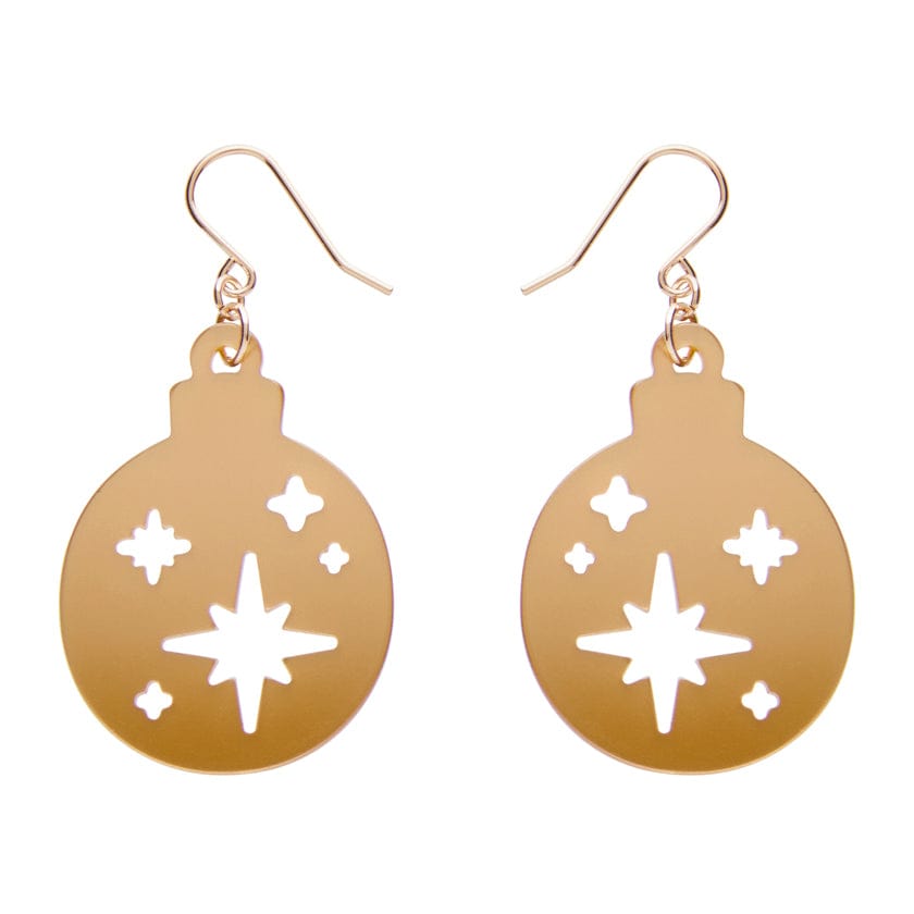 Round Bauble Drop Earrings - Gold  -  Erstwilder Essentials  -  Quirky Resin and Enamel Accessories
