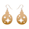 Round Bauble Drop Earrings - Gold