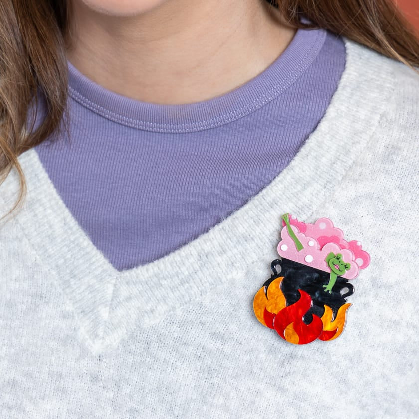 Spookin' Spa Day Brooch  -  Erstwilder  -  Quirky Resin and Enamel Accessories