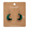 Cresent Moon Drop Earrings - Green
