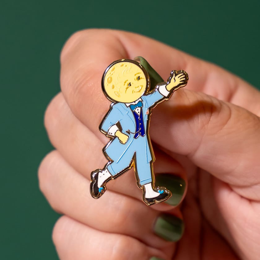 Moonface Enamel Pin  -  Erstwilder  -  Quirky Resin and Enamel Accessories