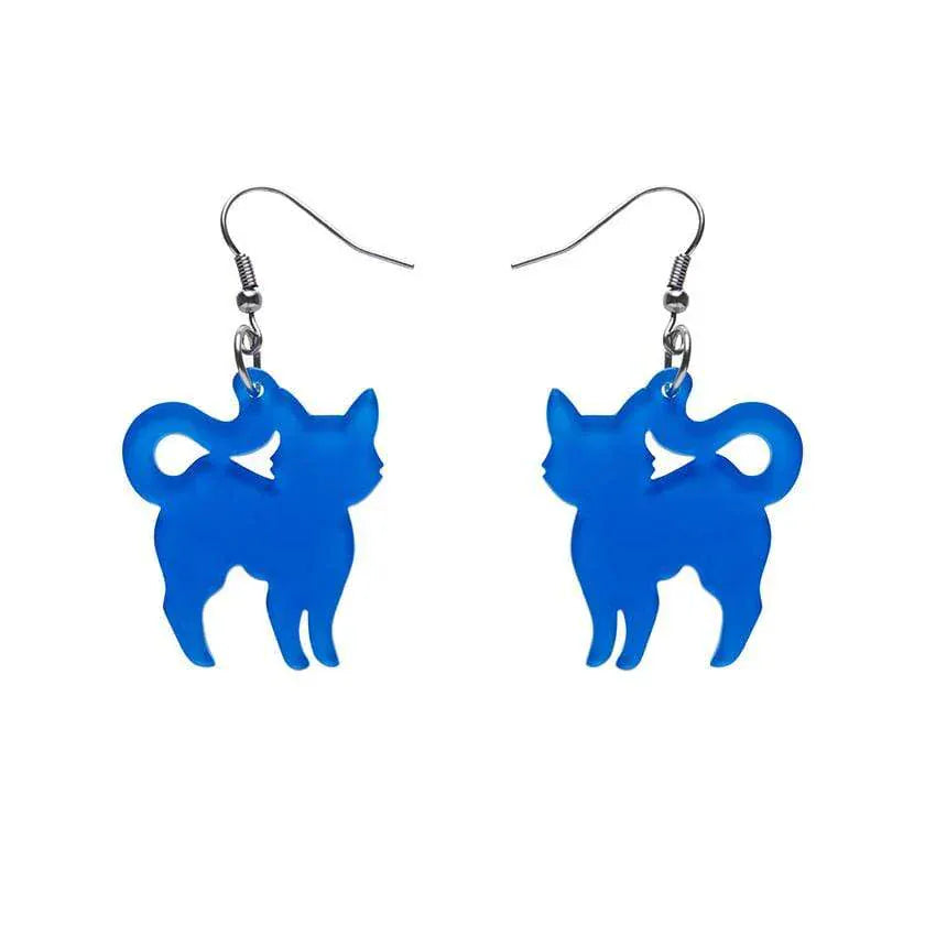 Pussy Cat Bubble Resin Drop Earrings - Blue  -  Erstwilder Essentials  -  Quirky Resin and Enamel Accessories