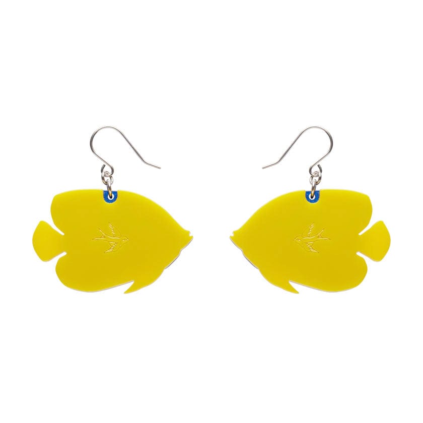 Emperor Angelfish Drop Earrings (IMPERFECT)  -  Erstwilder  -  Quirky Resin and Enamel Accessories