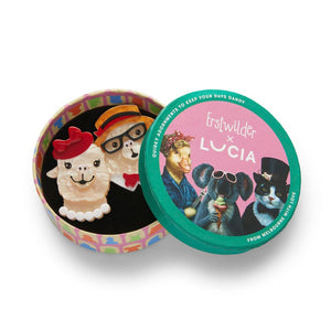 The Enamoured Alpacas Brooch  -  Erstwilder  -  Quirky Resin and Enamel Accessories