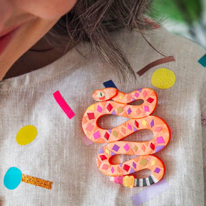 The Rowdy Rattlesnake Brooch  -  Erstwilder  -  Quirky Resin and Enamel Accessories