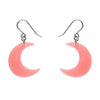 Cresent Moon Drop Earrings - Pink