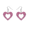Heart Ripple Resin Drop Earrings - Mauve  -  Erstwilder Essentials  -  Quirky Resin and Enamel Accessories