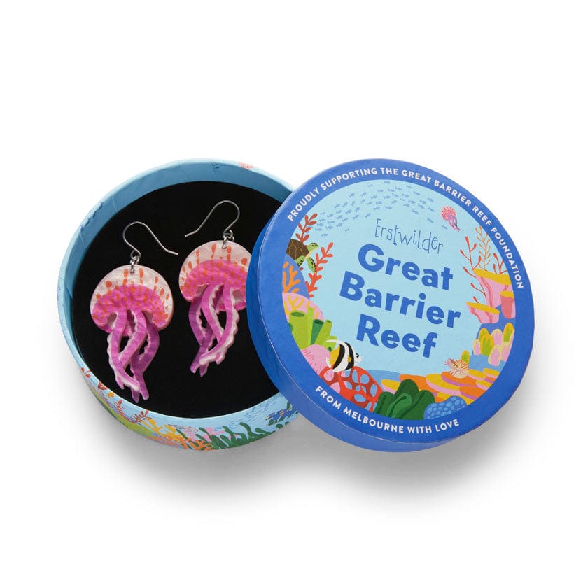 Mauve Stinger Jellyfish Drop Earrings  -  Erstwilder  -  Quirky Resin and Enamel Accessories