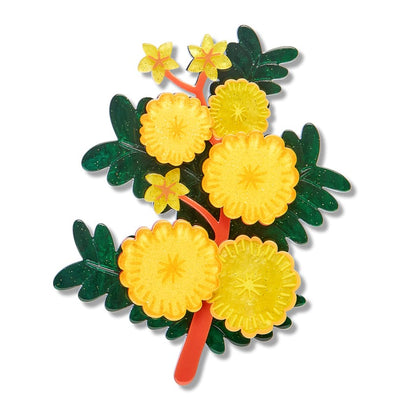 Sunshine Wattle Brooch  -  Erstwilder  -  Quirky Resin and Enamel Accessories