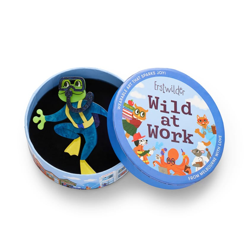 Slick Swimmer Brooch  -  Erstwilder  -  Quirky Resin and Enamel Accessories