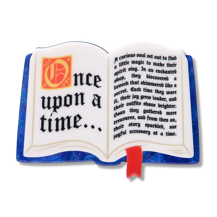 Open Book Simplified Mini Brooch  -  Erstwilder Simplified  -  Quirky Resin and Enamel Accessories