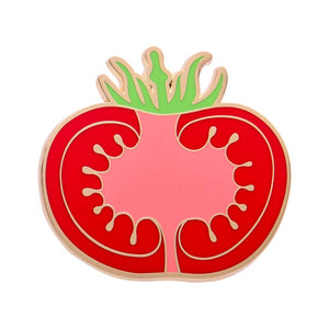 Tomato Time Enamel Pin  -  Erstwilder  -  Quirky Resin and Enamel Accessories