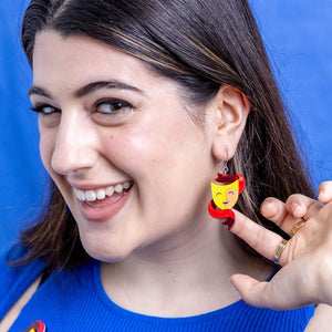 Comedy & Tragedy Drop Earrings  -  Erstwilder  -  Quirky Resin and Enamel Accessories