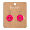 Button Drop Earrings - Pink  -  Erstwilder Essentials  -  Quirky Resin and Enamel Accessories
