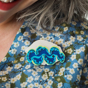 Giant Clam Brooch  -  Erstwilder  -  Quirky Resin and Enamel Accessories
