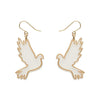 White Dove Drop Earrings - Gold  -  Erstwilder Essentials  -  Quirky Resin and Enamel Accessories